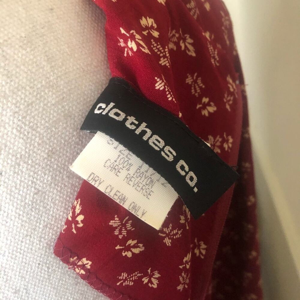 90s does 40s Red Leaf Prairie Dress - Picture 8 of 8